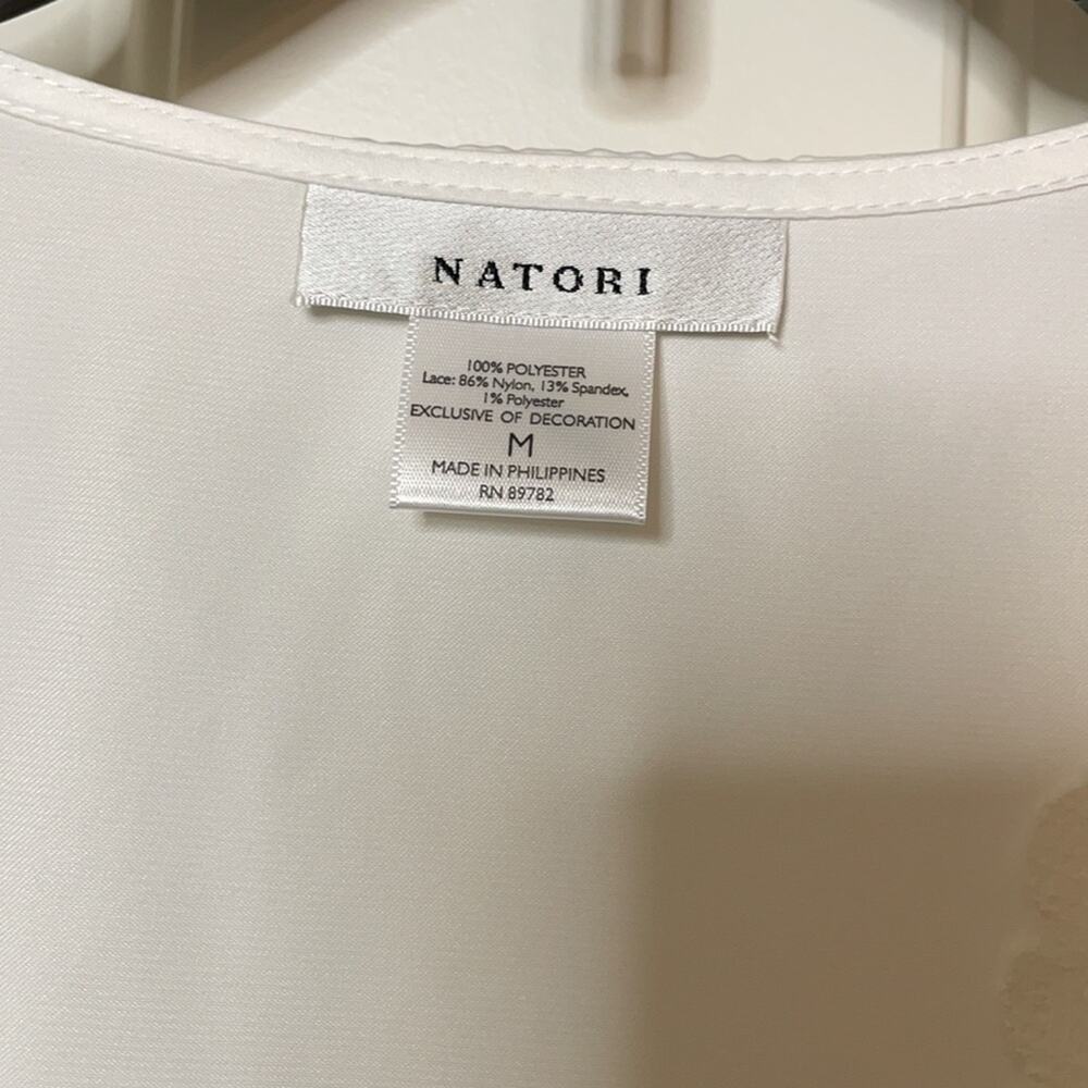NATORI Deco Lace Robe Ivory M NWT - Picture 9 of 9